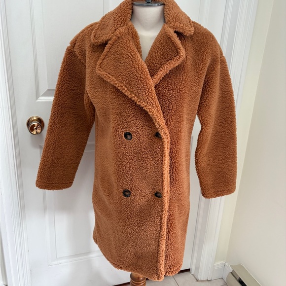 SHEIN Tan Teddy Jacket ladies size small - Picture 2 of 7